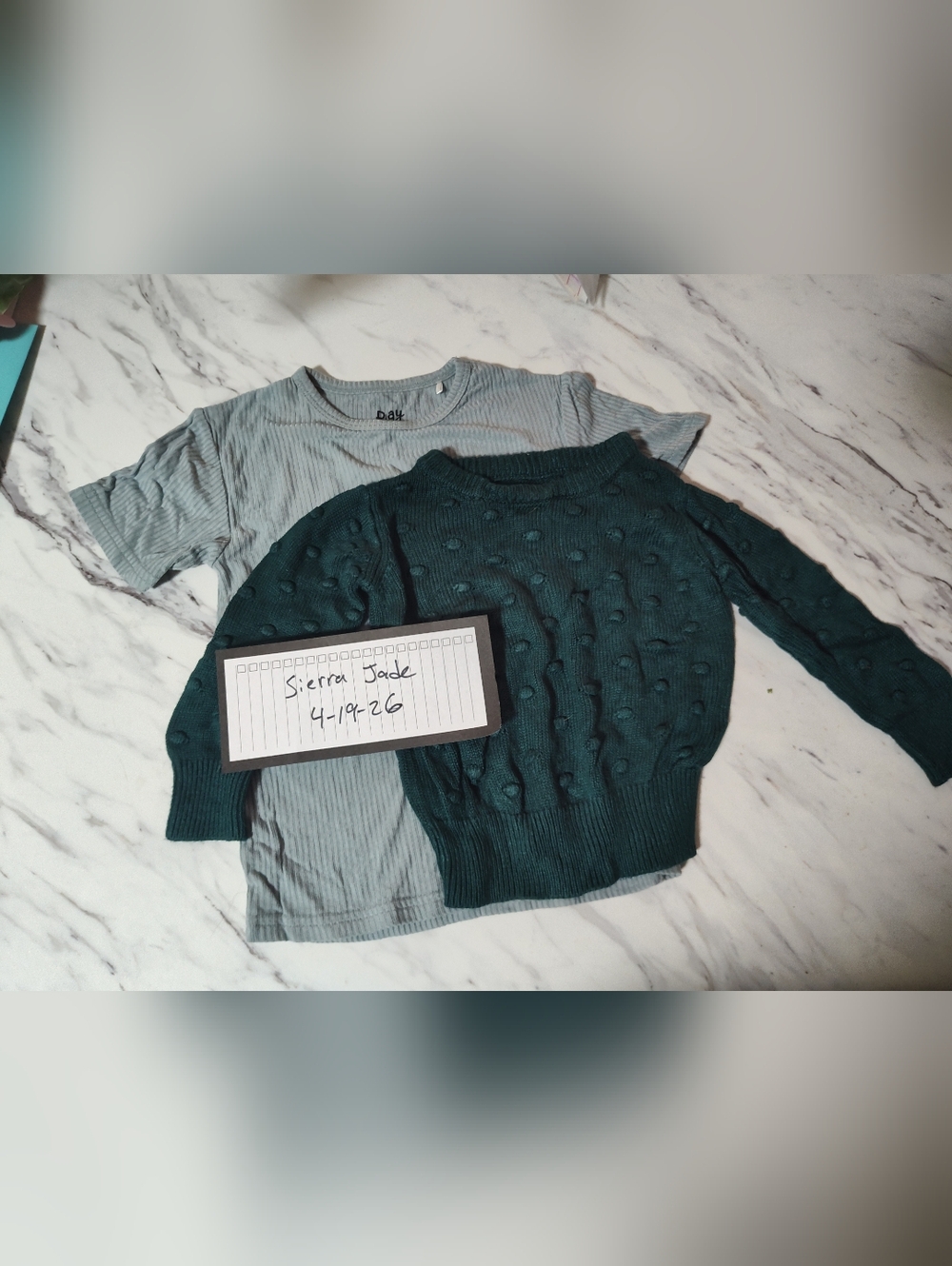 Kids Green and Gray Shirts And Sweater Little Sleepies 2T